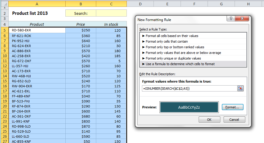 Create A Search Box In Excel Without VBA Easy Excel