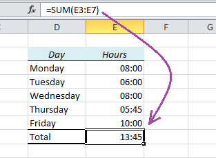 EasyExcel_17_1_Summarize Hours in Excel