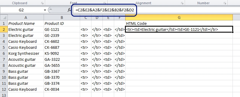 EasyExcel_22_2_Create HTML table in Excel