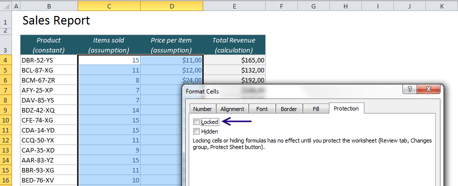 EasyExcel_26_2_Protect cells in Excel