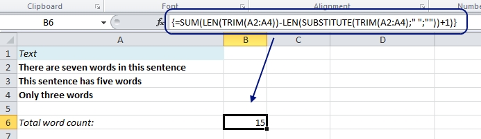 Count Words In Excel Range