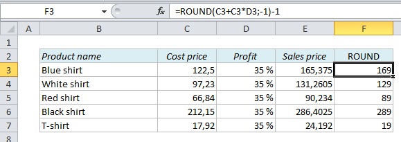 How To Calculate Prices And Make Them End With A Certain