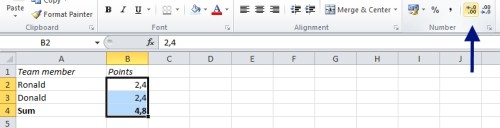 hoch 2 in excel