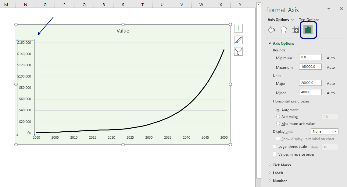 How and Why you should use a Logarithmic Scale in an Excel Diagram
